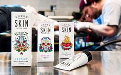 Packaging under you skin —Robot food #packaging #tatto #care #illustration #identity
