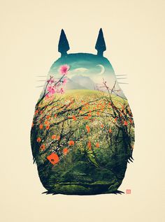 Tonari no Totoro.Â This one is dedicated to my lovely wife, thanks for insisting so much on this :) Prints available at my Society6 #illustration #movie #totoro #film