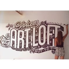 Wall mural for @volcom by the insanely talented @mrseaves101 #lettering #wall #murals #hand #typography