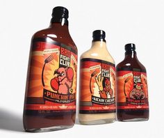 BBQ Fight Club SauceÂ Bottle - TheDieline.com - Package Design Blog #packaging #sauce #bbq