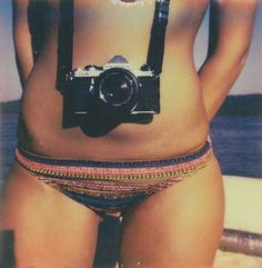 2183.jpg 764×783 pixels #woman #camera #polaroid #vintage #summer #bikini