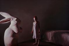 Gottfried Helnwein | WORKS | Mixed Media on Canvas | The Disasters of War 4 #blood #helnwein #bunny #war #painting