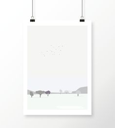 #illustration #minimalist #vector #landscape #poster #design #black&white #white #winter #snow #field