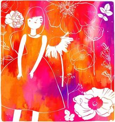 KRISATOMIC #girl #illustration #atomic #kris #drawing #flowers