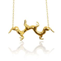 Golden Twisted Horse Necklace — SMITH/GREY Jewellery Design Studio #horses #smithgrey #jewellery #gold #necklace