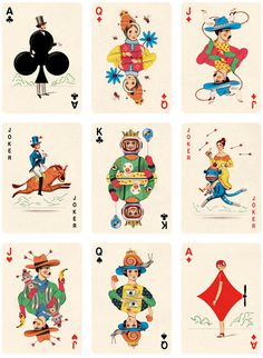 Deck of Playing Cards Illustration by Jonathan Burton #cards #naipe