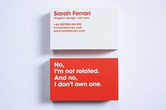 Business Cards on the Behance Network #card #ferrari #sarah #business
