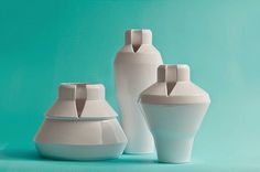 Ceramic vases inspired by Mexican music. #vases #white #design #mexican #vessels #music #ceramic