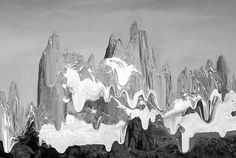 Melted Mountains, first black and white test. By me. #mountain #white #fitz #design #& #black #monte #roy #patagonia #photography #melting #tanimura #hana