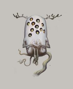 Loki - Ken Wong #antlers #fantasy #bird #illustration #monster #creature