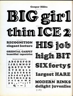 Cooper Hilite type specimen #type #specimen #typography