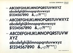 This is a type specimen of Futura Demibold Italic #type #specimen #typography