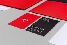Audiogram by Philippe Gauthier and DeuxHuitHuit #red #stationary #branding