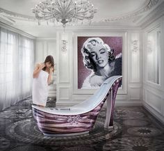 Luxury art bathtub amazing woman shoe #artistic #bathroom #furniture #art #bathtub
