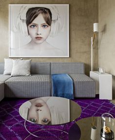 Loft Interior Design in Beige and Purple - #decor, #interior, #homedecor, home decor, interior design