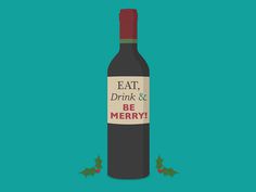 #Xmas #card #illustration by The Like Minded #wine #christmas #flat #greetings #cards