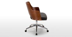 Cornell Swivel Office Chair in walnut and black | made.com #modern #chair #wood #desk #workspace