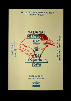 Iowa NPDA Poster/Mailer - Christopher Santoso #red #design #graphic #experimental #bird #eagle #blue #layout #native