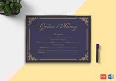 Royal Marriage Certificate (Purple, Gold) – Doc Formats