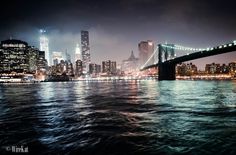 500px / Photo #water #cityscape #city #night #york #bridge #skyline #new