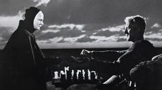1950s, bergman, chess, death, knight, the seventh seal - inspiring picture on Favim.com #bergman #death #1950s