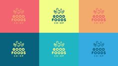 Good Foods Co-Op Colors #visual #logos #foods #branding #pattern #food #brand #identity #chicken #logo #good #patchwork