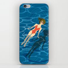 summer, swimming, illustration, waves, woman, water, may