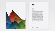 Branding agency award winning design interiors architect brand London #mountain #branding #color #multi #pitch #identity #letterhead