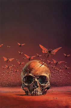 Bruce Pennington The Great Brain, 1971 | Flickr Photo Sharing! #bee #butterfly #insect #illustration #skull