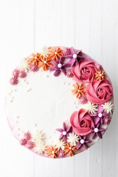 How to Make a Buttercream Flower Cake - Birthday Cake Image