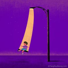 Swinging in the Light #illustration #tangyauhoong