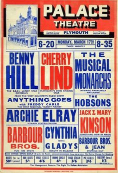 Palace Theatre playbill featuring Benny Hill | Flickr - Photo Sharing! #2 #colour #poster #theatre