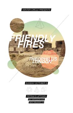Friendly Fires & Theophilus London #concertposter #poster #concert #show #friendlyfires #theophiluslondon