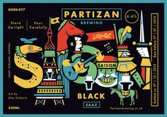 Etiquetas ilustradas para la cerveza artesanal Partizan Brewing #beer #illustration #label