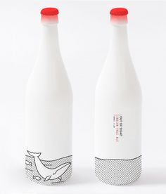 beer, bottle, white, simple, simplicity, whale, animal, line, red