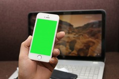 Smartphone with green screen and a laptop Free Psd. See more inspiration related to Mockup, Computer, Template, Phone, Mobile, Laptop, Web, 3d, Iphone, Corporate, Mock up, Tablet, Company, Display and Screen on Freepik.
