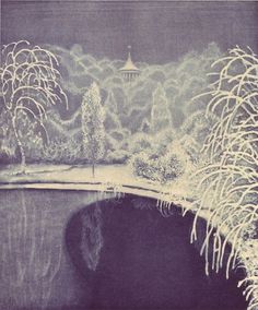 50 Watts #print #illustration #art #etching #lake #trees