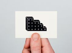 We Make Stuff Happen #logo #card #minimal #business