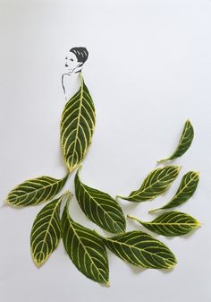 Fashion in Leaves by Tang Chiew Ling #fashion #minimal #art