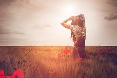Nature on the Behance Network #sexy #field #woman #photo #flower