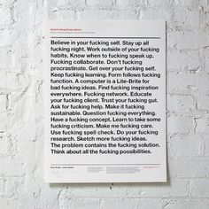 whiteposter-001.jpg (622×622) #fuck #design #graphic #quotes #poster #type