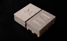 Murmure - concrete business cards #concrete #business #card #logo #typo