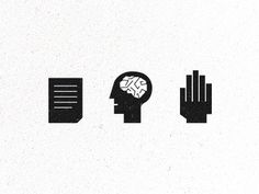 Dribbble - Think About It by Jesse Penico #braind #hand #icons #logo #paper