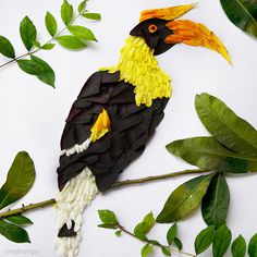 Birds Made of Flower Petals and Leaves by Red Hong Yi #sculpture #bird #illustration #art #dimensional