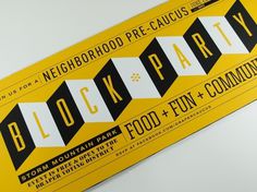 Block Party : Welcome #print #retro #invitation #typography