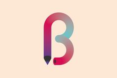 B is for Love #heart #letter #gradient #type #pencil #love #typography