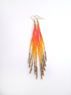 Neon Rainbow Fringe Earrings #earrings #jewelry