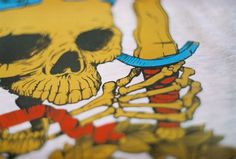 red ink on paper #print #shirt #tee #skull #death #king