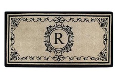 Create your own style with this decorative Border Coco Fiber Door Mat. Durable and beautiful, this mat keeps shoes clean to protect your floors from mud, dirt and grime. It is flexible, robust and durable. This mat provides exceptional brushing action on footwear with excellent water absorption. Specification - Monogrammed Double Doormat with (R-Letter). Product Dimensions - *36" x 72" x 1.5"