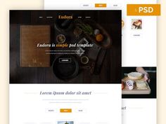 Eudora : Free Minimal Restaurant PSD Web Template